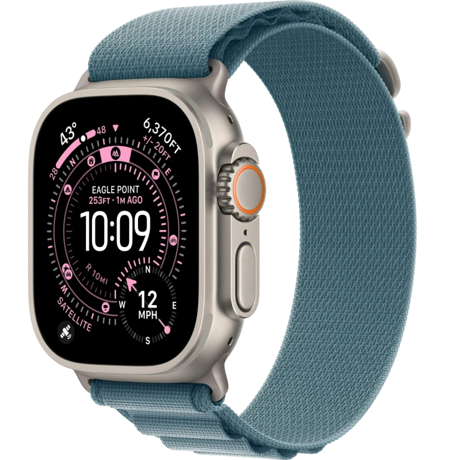 Умные часы Apple Watch Ultra 3, 49 мм, Natural Titanium Light Blue Alpine Loop S